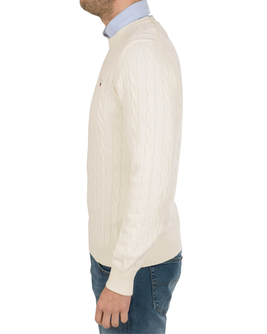 Herren | Pullover | GANT | Cotton Cable Crew Pullover Cream