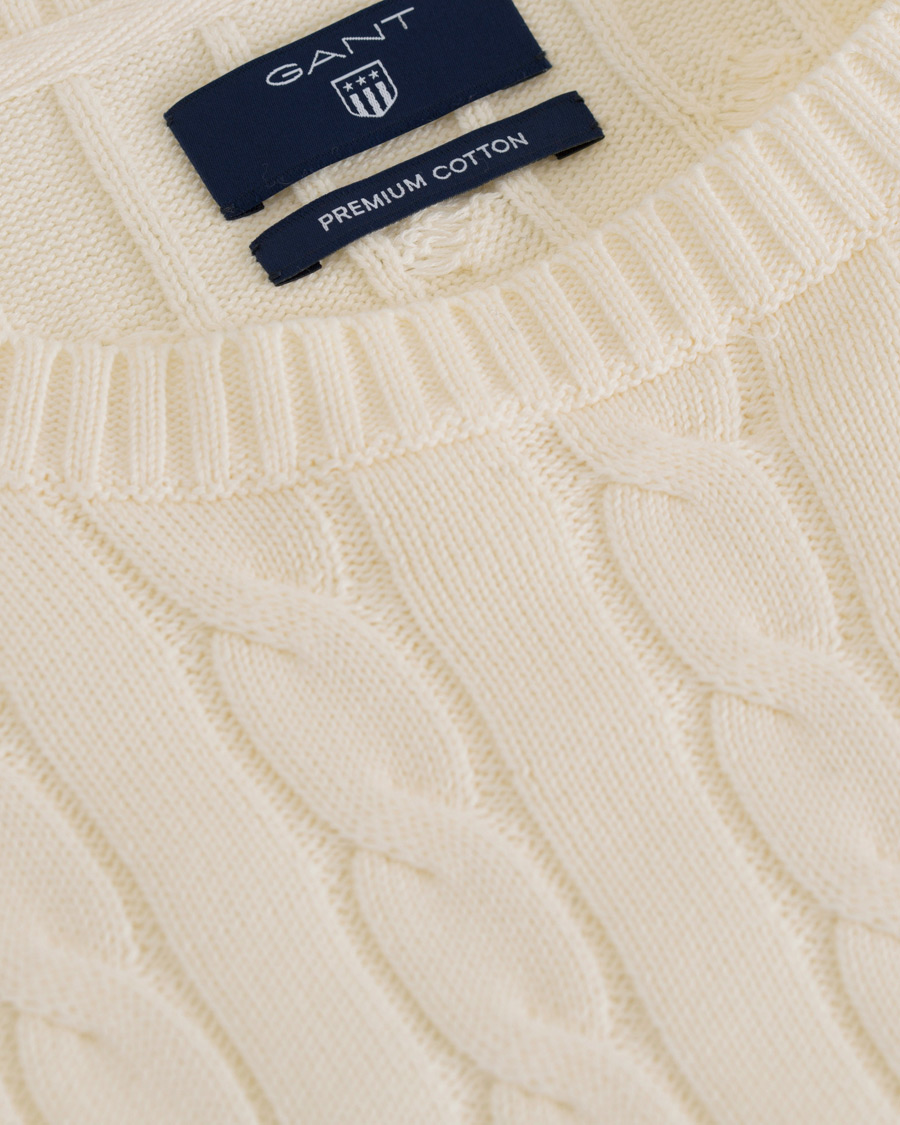 Herren | Pullover | GANT | Cotton Cable Crew Pullover Cream