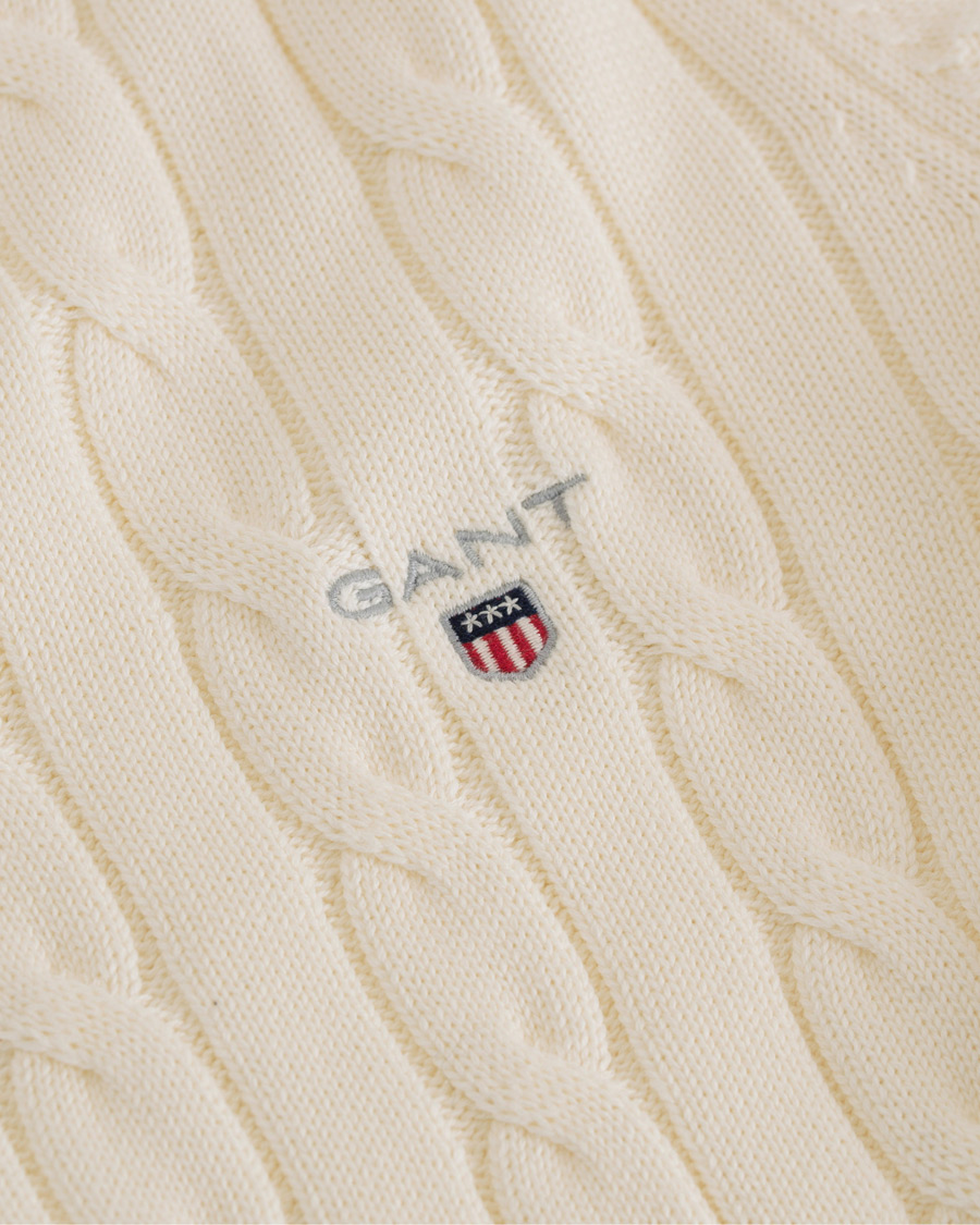 Herren | Pullover | GANT | Cotton Cable Crew Pullover Cream