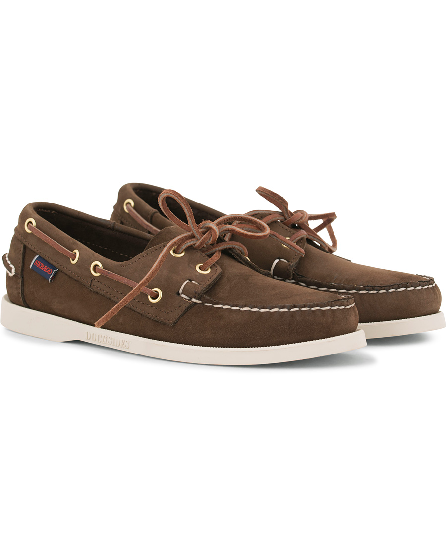 Herren | Sebago Docksides Boat Shoe Dark Brown Nubuck | Sebago | Docksides Boat Shoe Dark Brown Nubuck