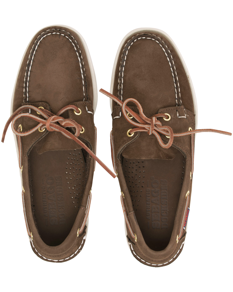 Herren | Sebago Docksides Boat Shoe Dark Brown Nubuck | Sebago | Docksides Boat Shoe Dark Brown Nubuck