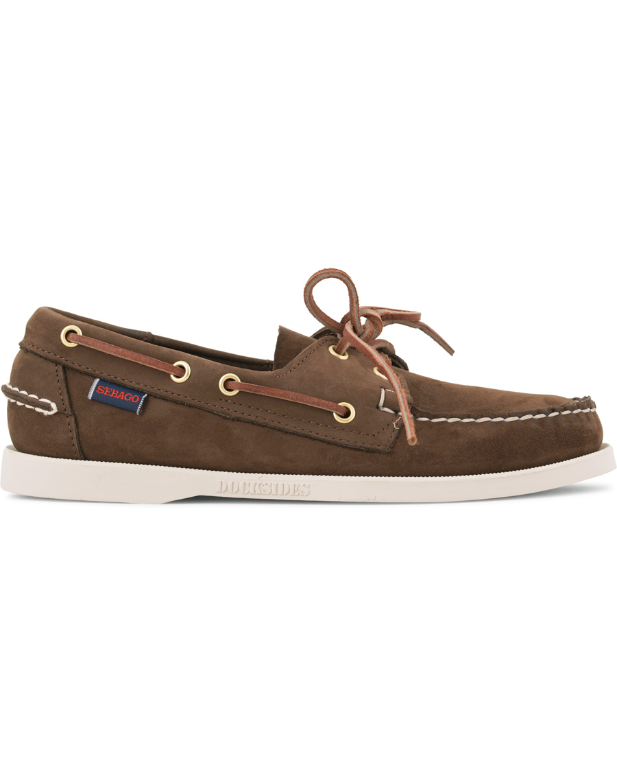 Herren | Sebago Docksides Boat Shoe Dark Brown Nubuck | Sebago | Docksides Boat Shoe Dark Brown Nubuck