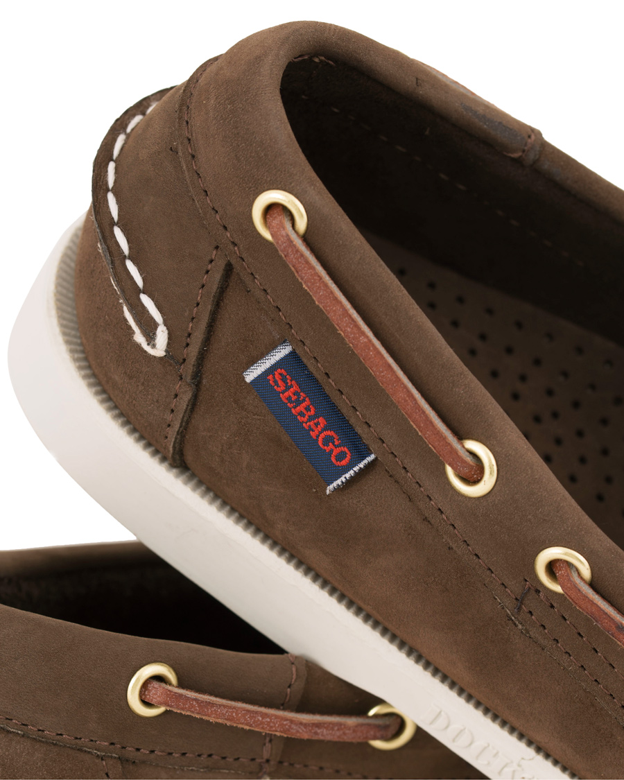 Herren | Sebago Docksides Boat Shoe Dark Brown Nubuck | Sebago | Docksides Boat Shoe Dark Brown Nubuck