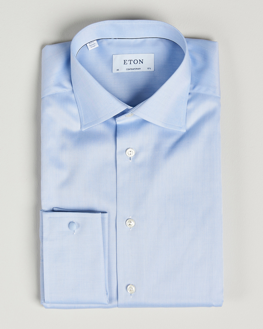 Herren | Hemden | Eton | Contemporary Fit Shirt Double Cuff Blue