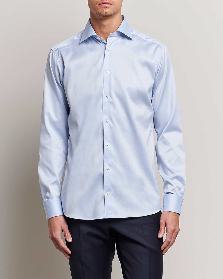 Herren | Formelle Hemden | Eton | Slim Fit Shirt Double Cuff Blue