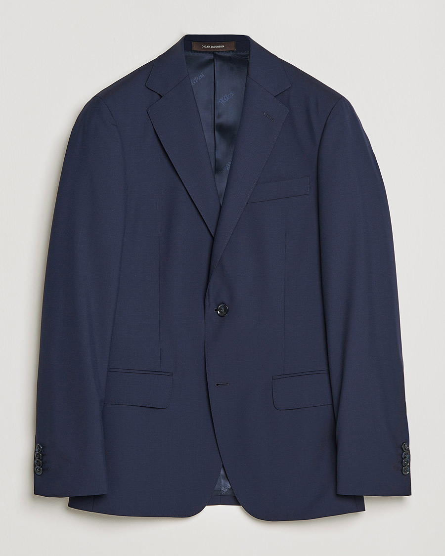 Herren | Sakkos | Oscar Jacobson | Edmund Blazer Super 120's Wool Navy 46