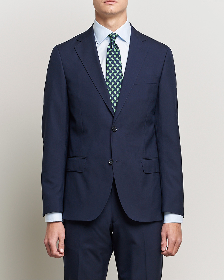 Herren | Sakkos | Oscar Jacobson | Edmund Blazer Super 120's Wool Navy 46