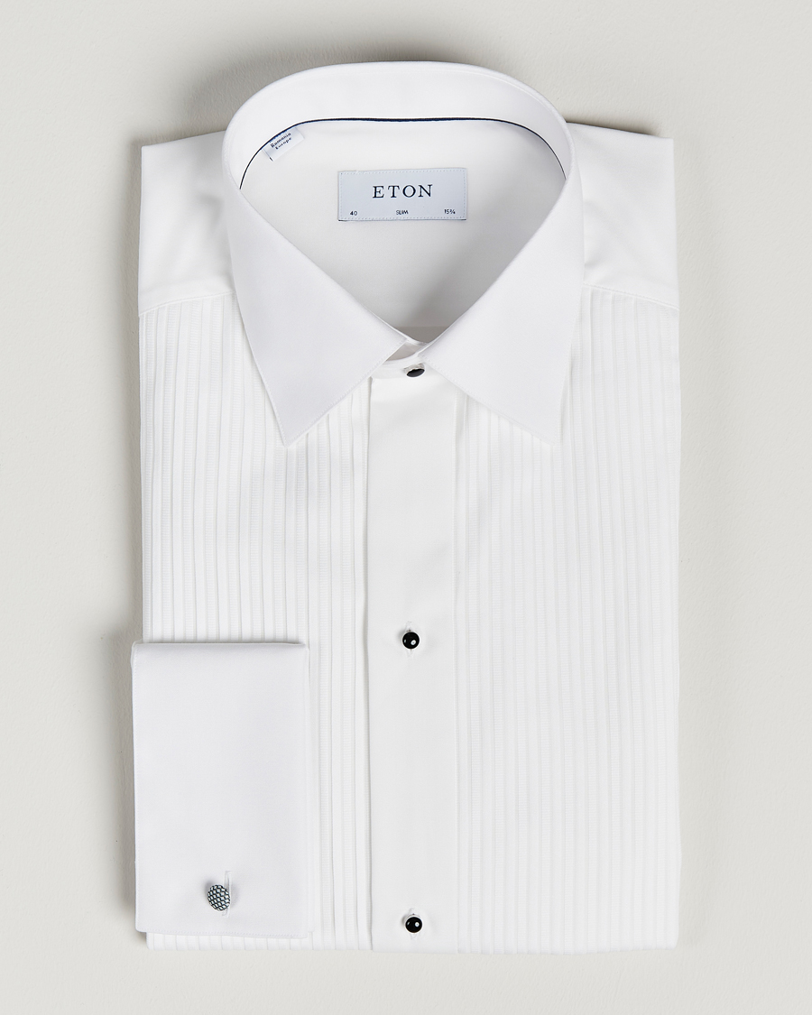 Herren | Hemden | Eton | Slim Fit Tuxedo Shirt Black Ribbon White