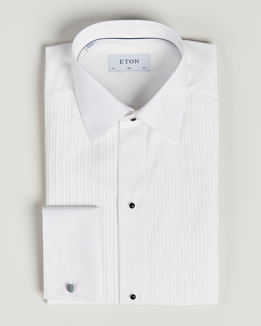 Herren | Hemden | Eton | Slim Fit Tuxedo Shirt Black Ribbon White 42 - L