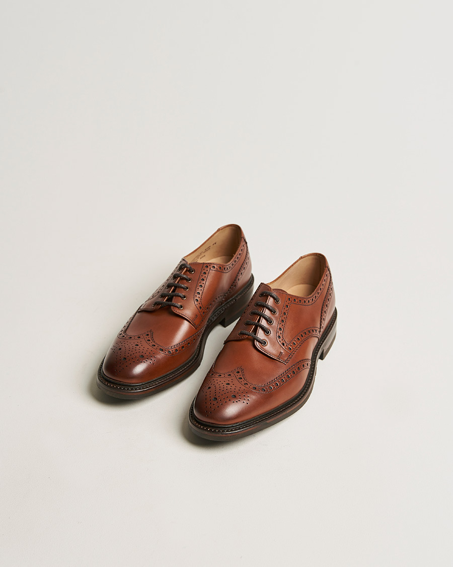 Herren | Handgefertigte Schuhe | Loake 1880 | Chester Dainite Brogue Mahogany Burnished Calf