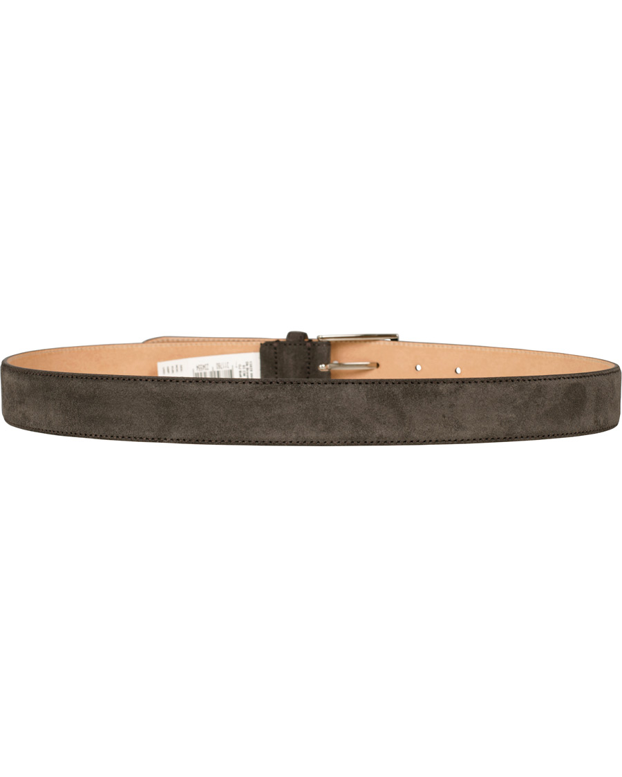 Herren | Oscar Jacobson Suede Belt 3 cm Dark Brown | Oscar Jacobson | Suede Belt 3 cm Dark Brown