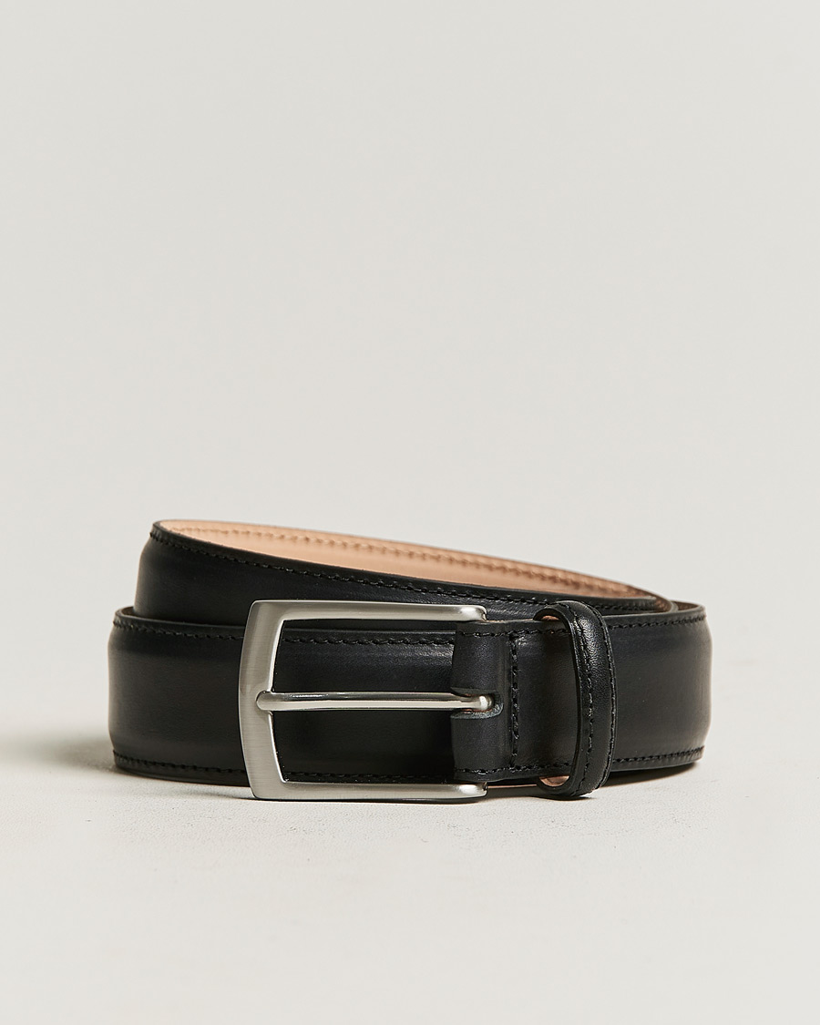 Herren | Loake 1880 Henry Leather Belt 3,3 cm Black | Loake 1880 | Henry Leather Belt 3,3 cm Black