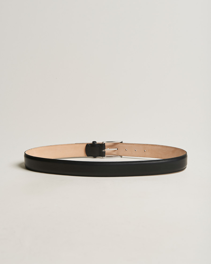 Herren | Loake 1880 Henry Leather Belt 3,3 cm Black | Loake 1880 | Henry Leather Belt 3,3 cm Black