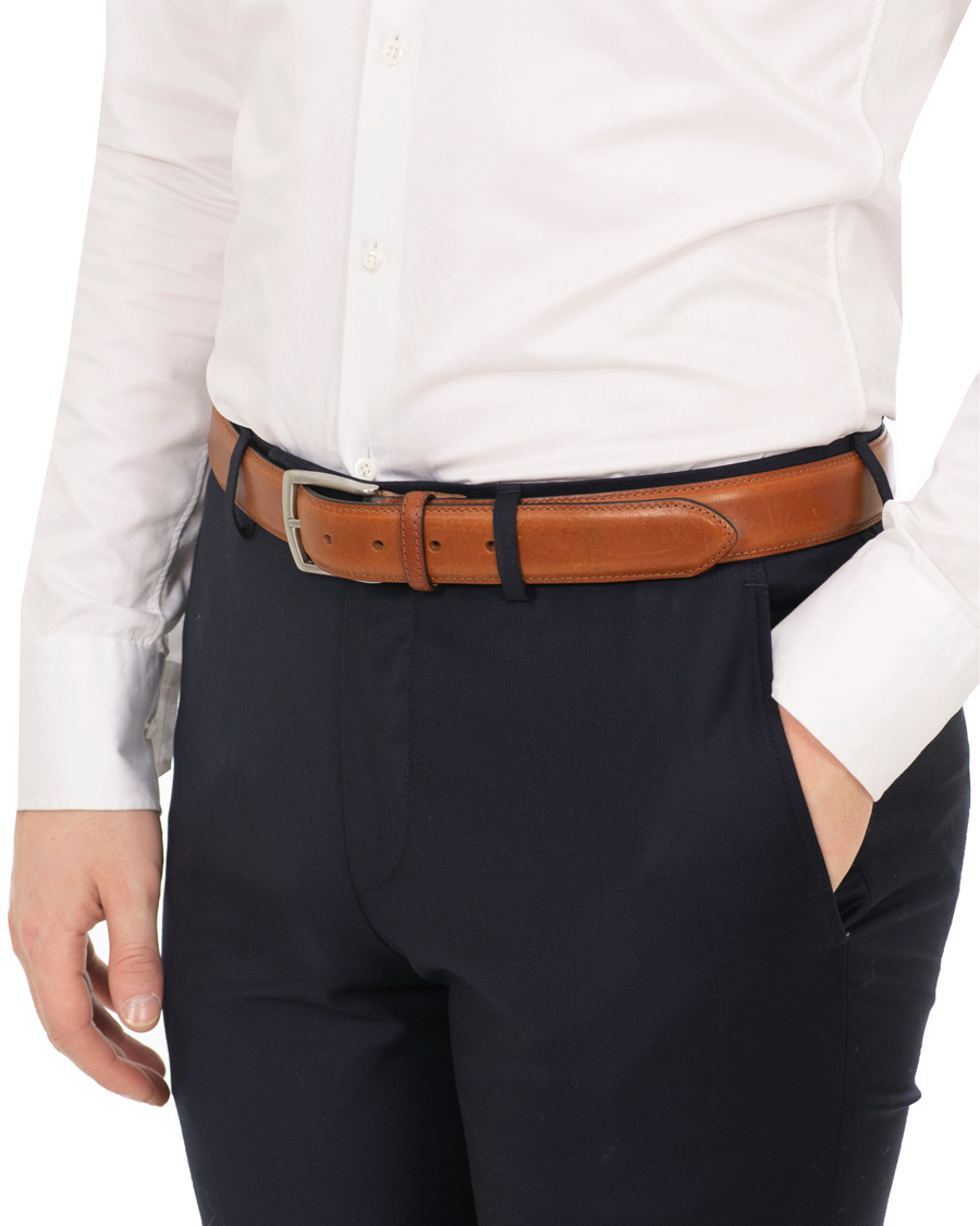 Herren | Loake 1880 Henry Leather Belt 3,3 cm Brown | Loake 1880 | Henry Leather Belt 3,3 cm Brown