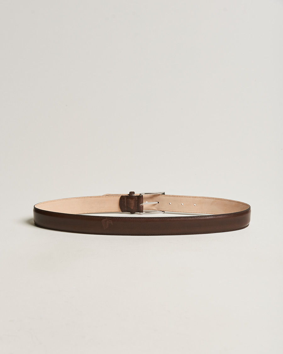 Herren | Best of British | Loake 1880 | Henry Leather Belt 3,3 cm Dark Brown