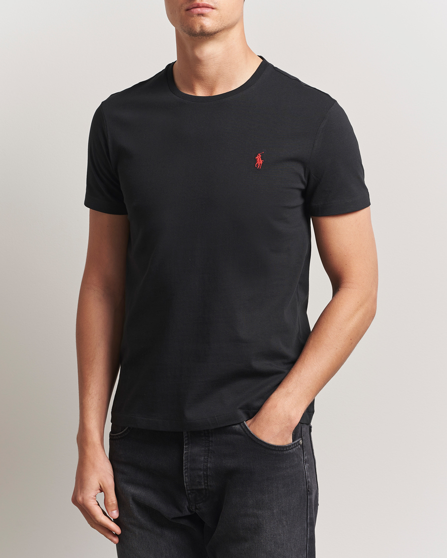 Herren | Kurzarm T-Shirt | Polo Ralph Lauren | Custom Slim Fit Tee RL Black