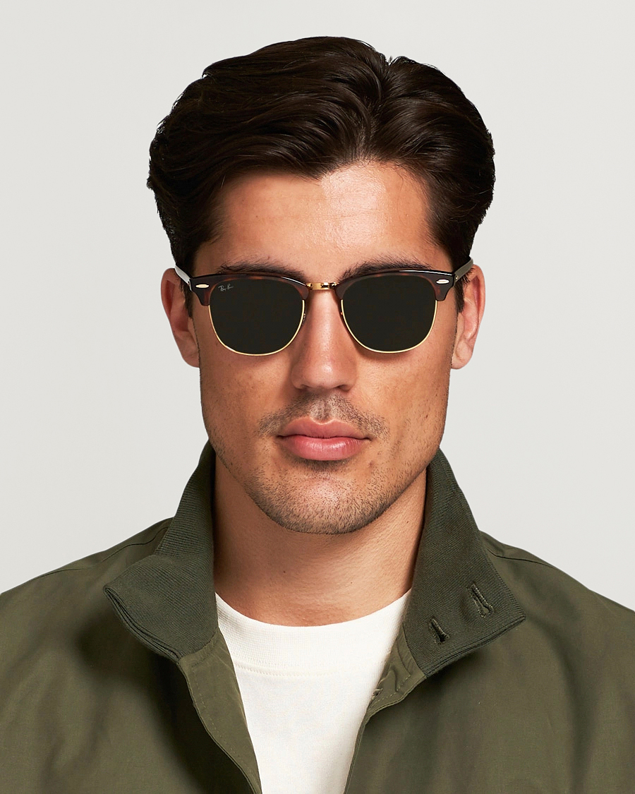 Herren |  | Ray-Ban | Clubmaster Sunglasses Mock Tortoise/Crystal Green