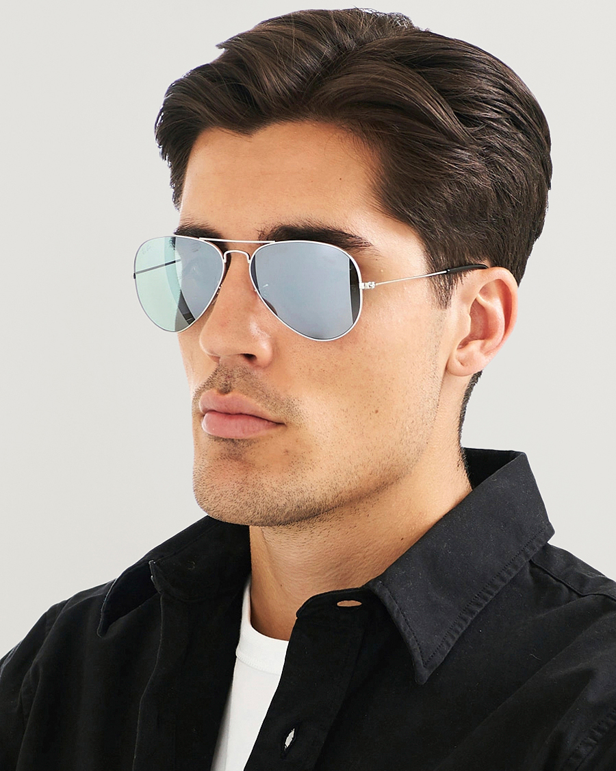 Herren | Sonnenbrillen | Ray-Ban | 0RB3025 Aviator Large Metal Sunglasses Silver/Grey Mirror