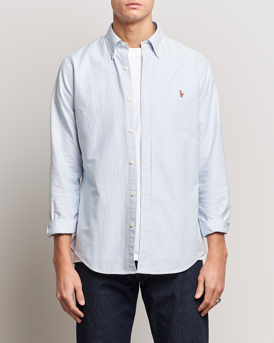 Herren |  | Polo Ralph Lauren | Custom Fit Oxford Shirt Stripe Blue