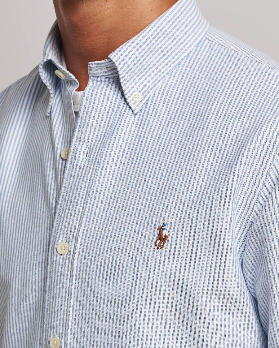 Herren | Hemden | Polo Ralph Lauren | Custom Fit Oxford Shirt Stripes Blue