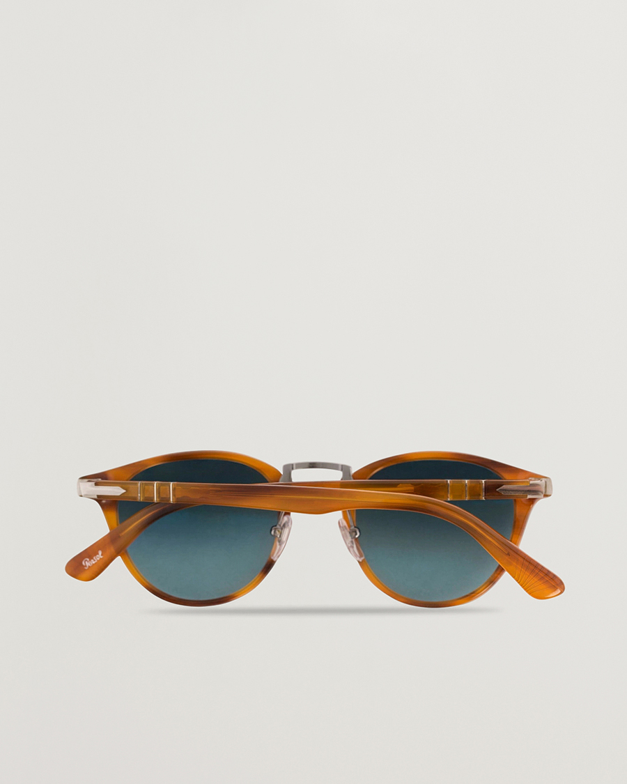 Herren | Persol 0PO3108S Polarized Sunglasses Striped Brown/Gradient Blue | Persol | 0PO3108S Polarized Sunglasses Striped Brown/Gradient Blue