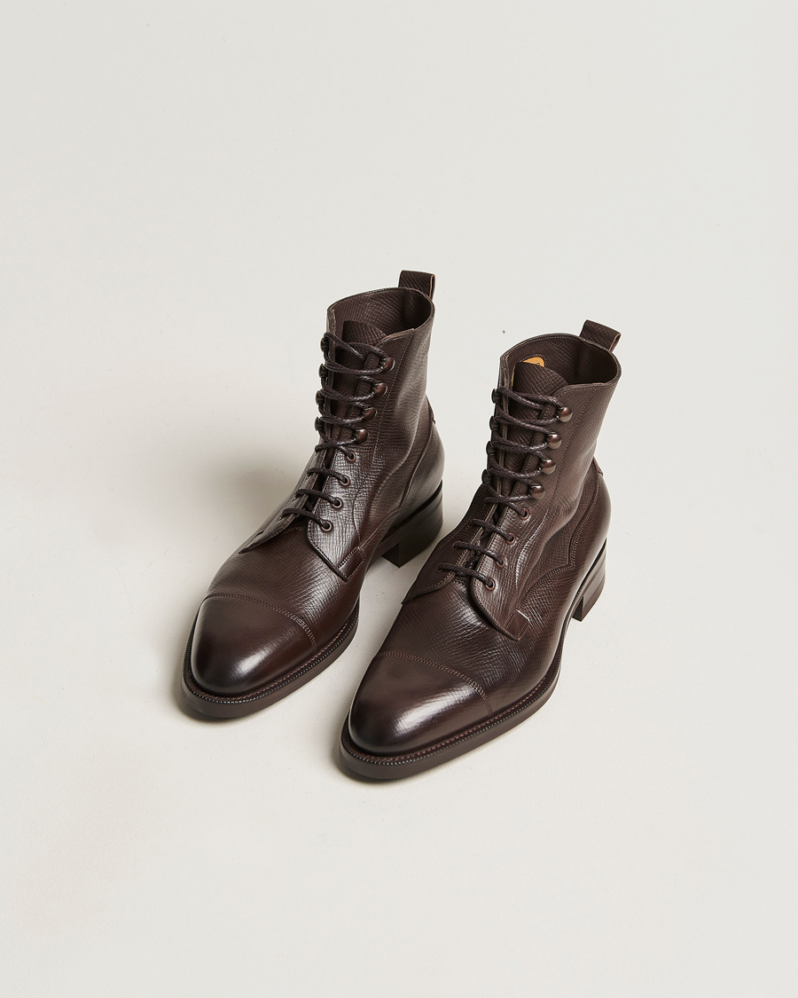 Men |  | Edward Green | Galway Grained Boot Dark Brown Utah Calf