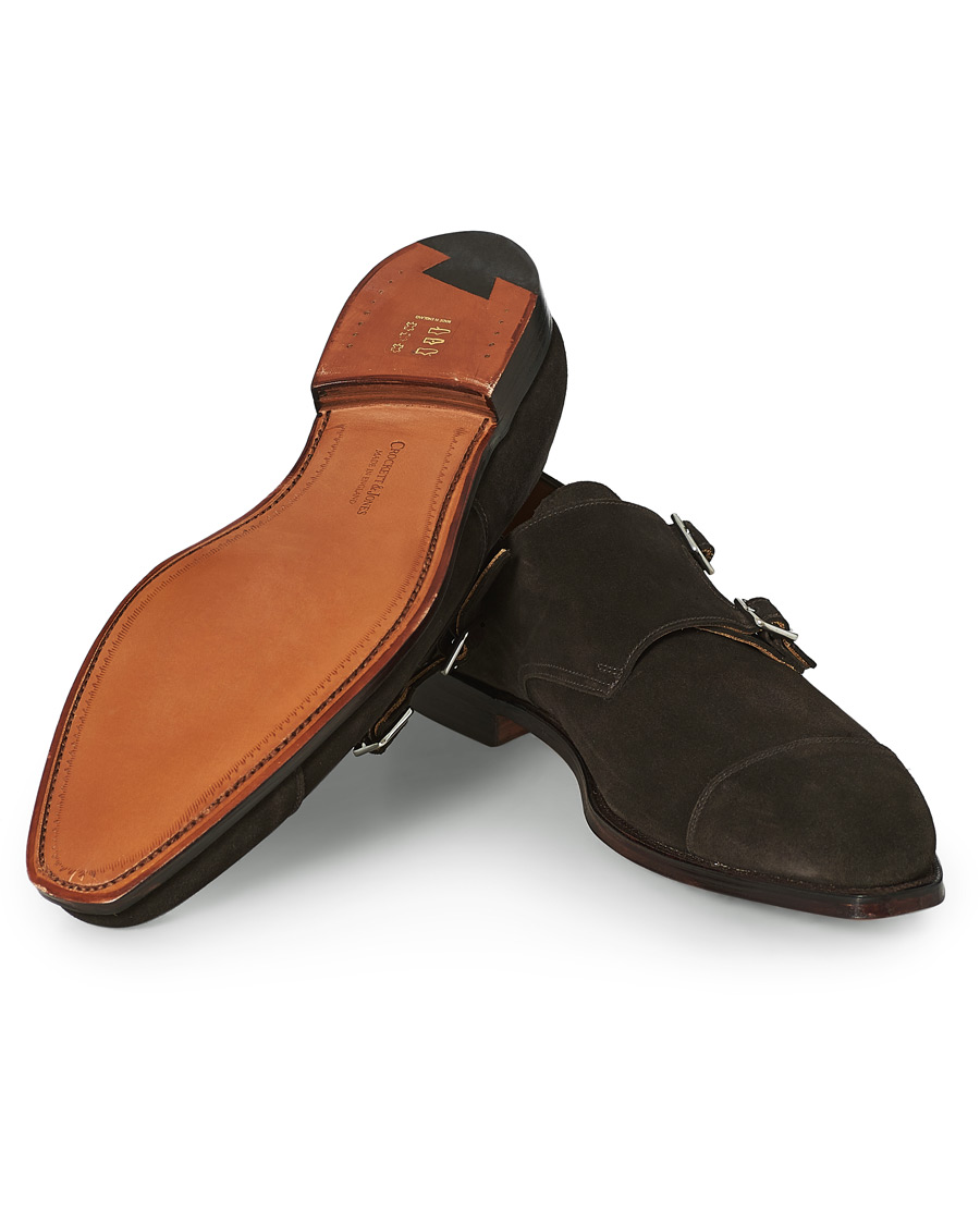Herren | Crockett & Jones Lowndes Monkstrap Dark Brown Suede | Crockett & Jones | Lowndes Monkstrap Dark Brown Suede