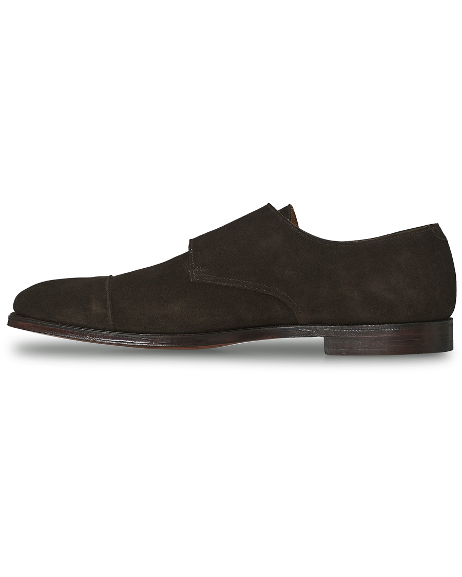 Herren | Crockett & Jones Lowndes Monkstrap Dark Brown Suede | Crockett & Jones | Lowndes Monkstrap Dark Brown Suede