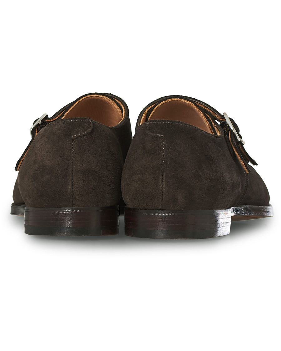 Herren | Crockett & Jones Lowndes Monkstrap Dark Brown Suede | Crockett & Jones | Lowndes Monkstrap Dark Brown Suede