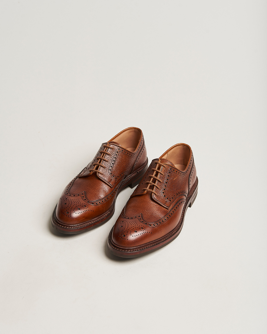 Herren | Brogue | Crockett & Jones | Pembroke Derbys Tan Grained Calf