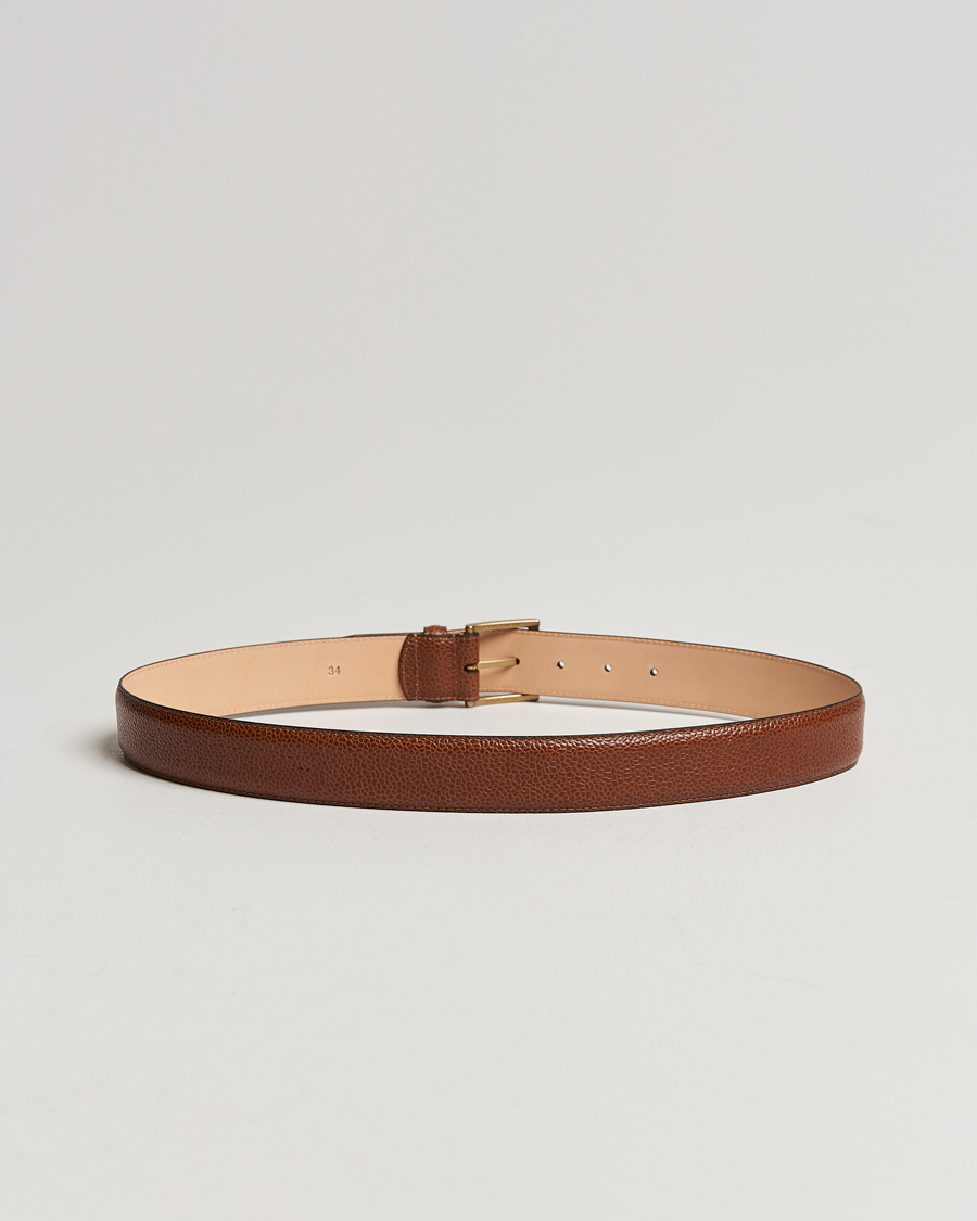 Herren | Business & Beyond | Crockett & Jones | Belt 3,5 cm Tan Grained Calf