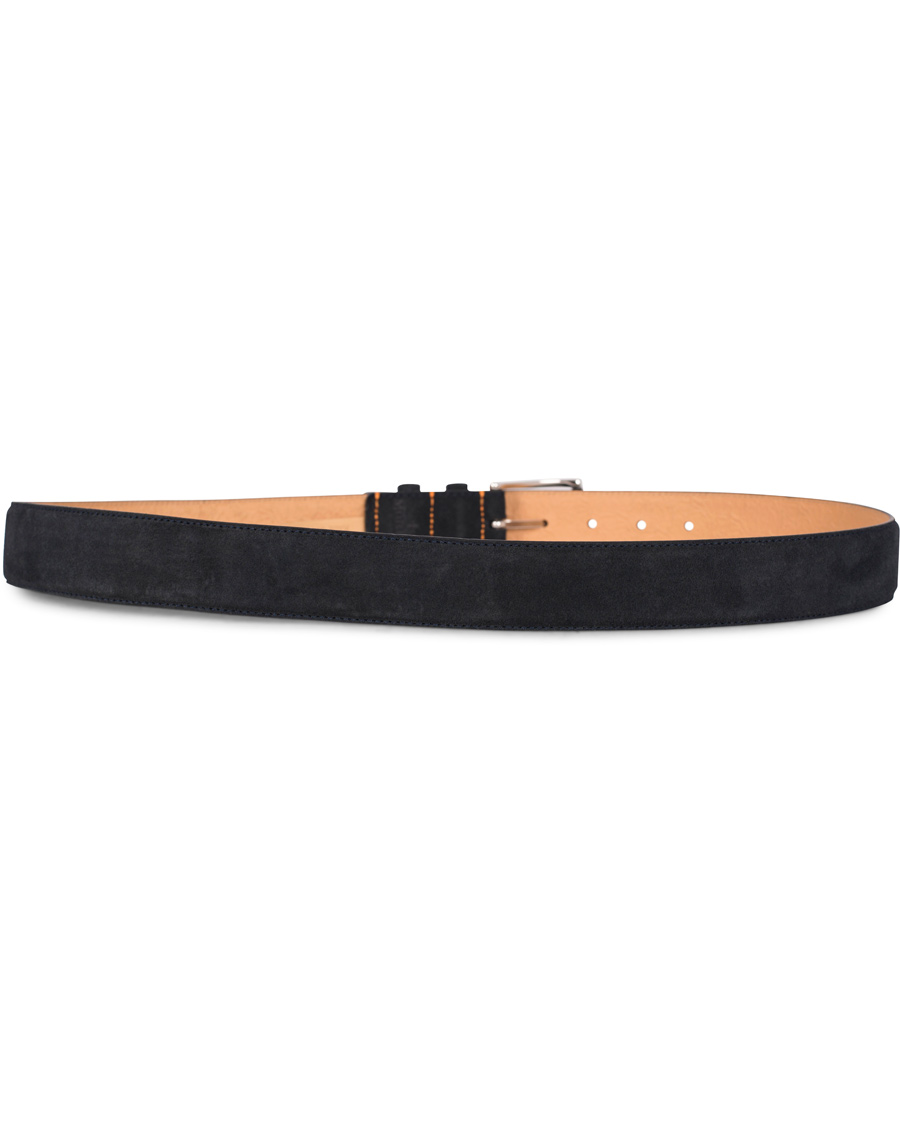 Herren | Morris Suede 3,5 cm Belt Dark Blue | Morris | Suede 3,5 cm Belt Dark Blue