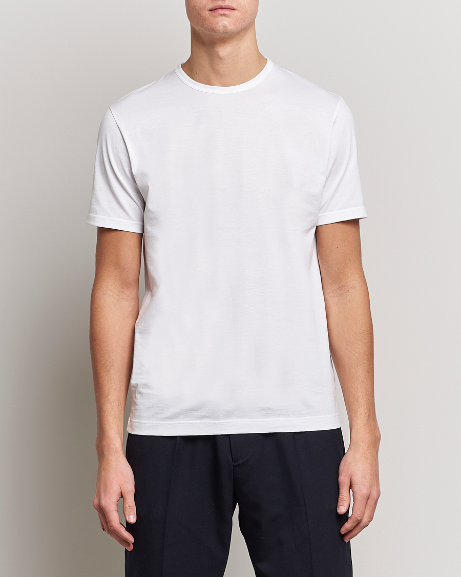 Herren | T-Shirts | Sunspel | Crew Neck Cotton Tee White