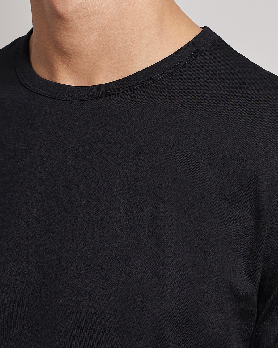 Herren | T-Shirts | Sunspel | Crew Neck Q82 Cotton T-Shirt Black
