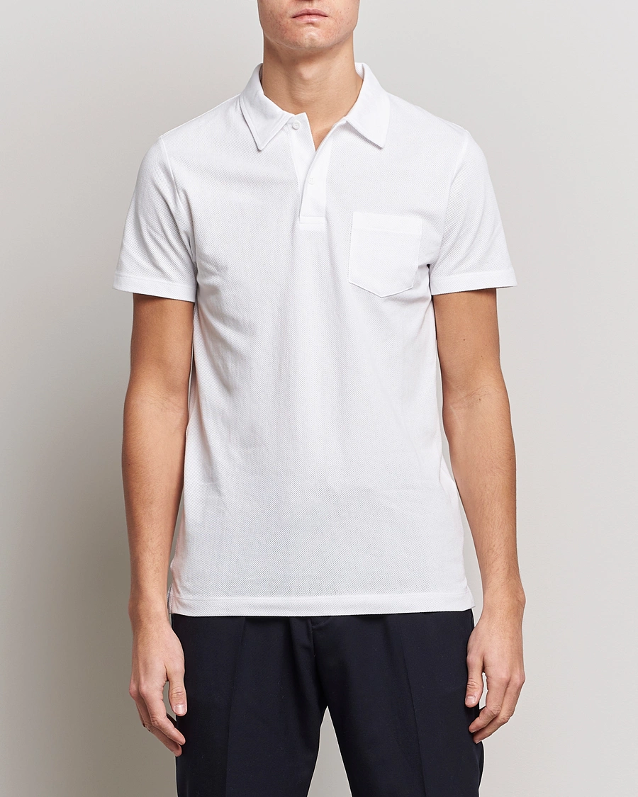 Herren | Poloshirt | Sunspel | Riviera Polo Shirt White