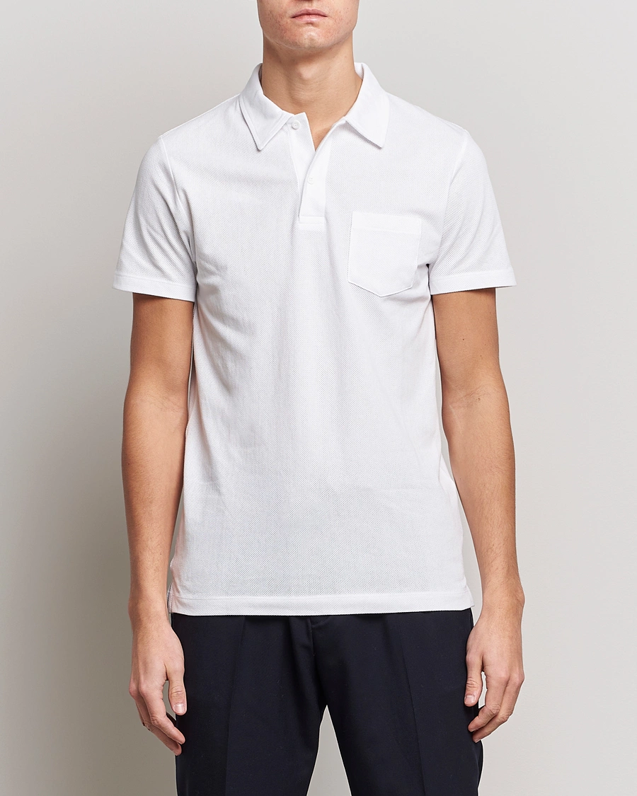 Herren | Kurzarm-Poloshirts | Sunspel | Riviera Polo Shirt White