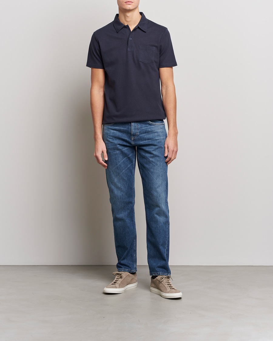 Herren | Poloshirts | Sunspel | Riviera Polo Shirt Navy