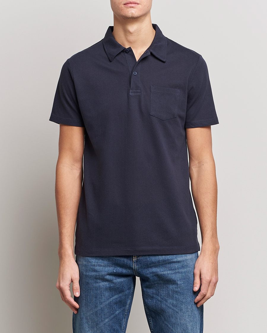 Herren | Kurzarm-Poloshirts | Sunspel | Riviera Polo Shirt Navy