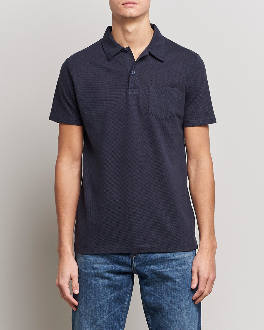 Herren | Sunspel | Sunspel | Riviera Polo Shirt Navy