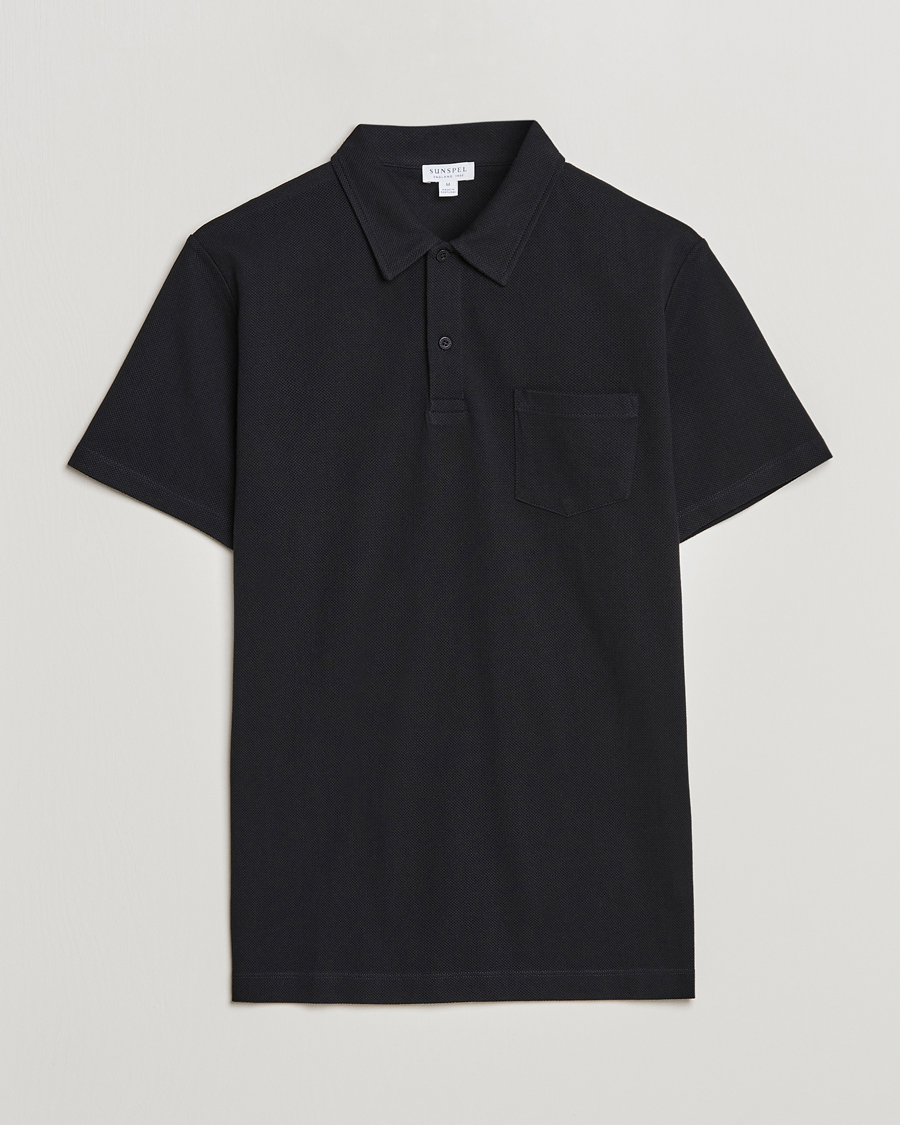 Herren | Poloshirt | Sunspel | Riviera Polo Shirt Black
