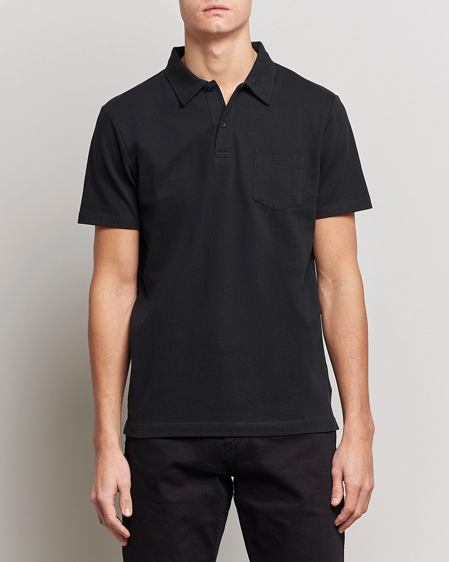 Herren | Poloshirts | Sunspel | Riviera Polo Shirt Black