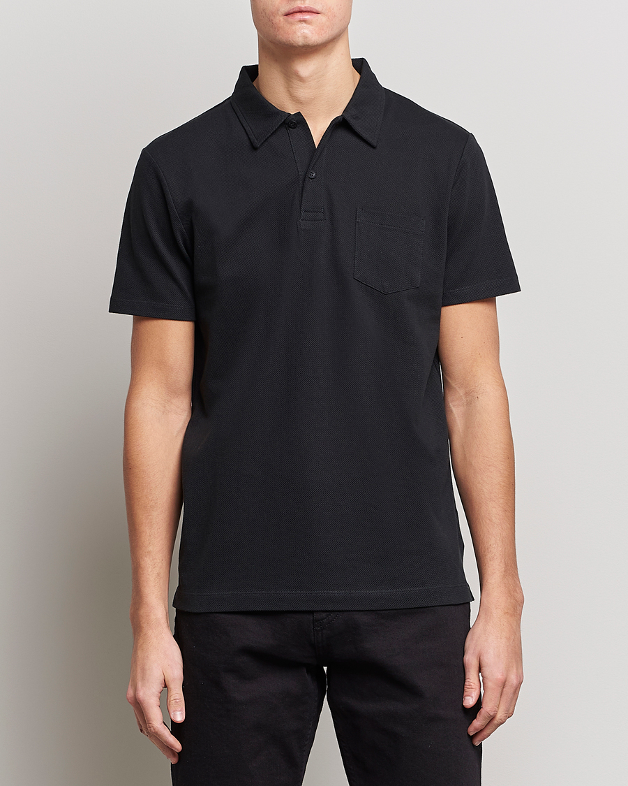Herren | Poloshirts | Sunspel | Riviera Polo Shirt Black