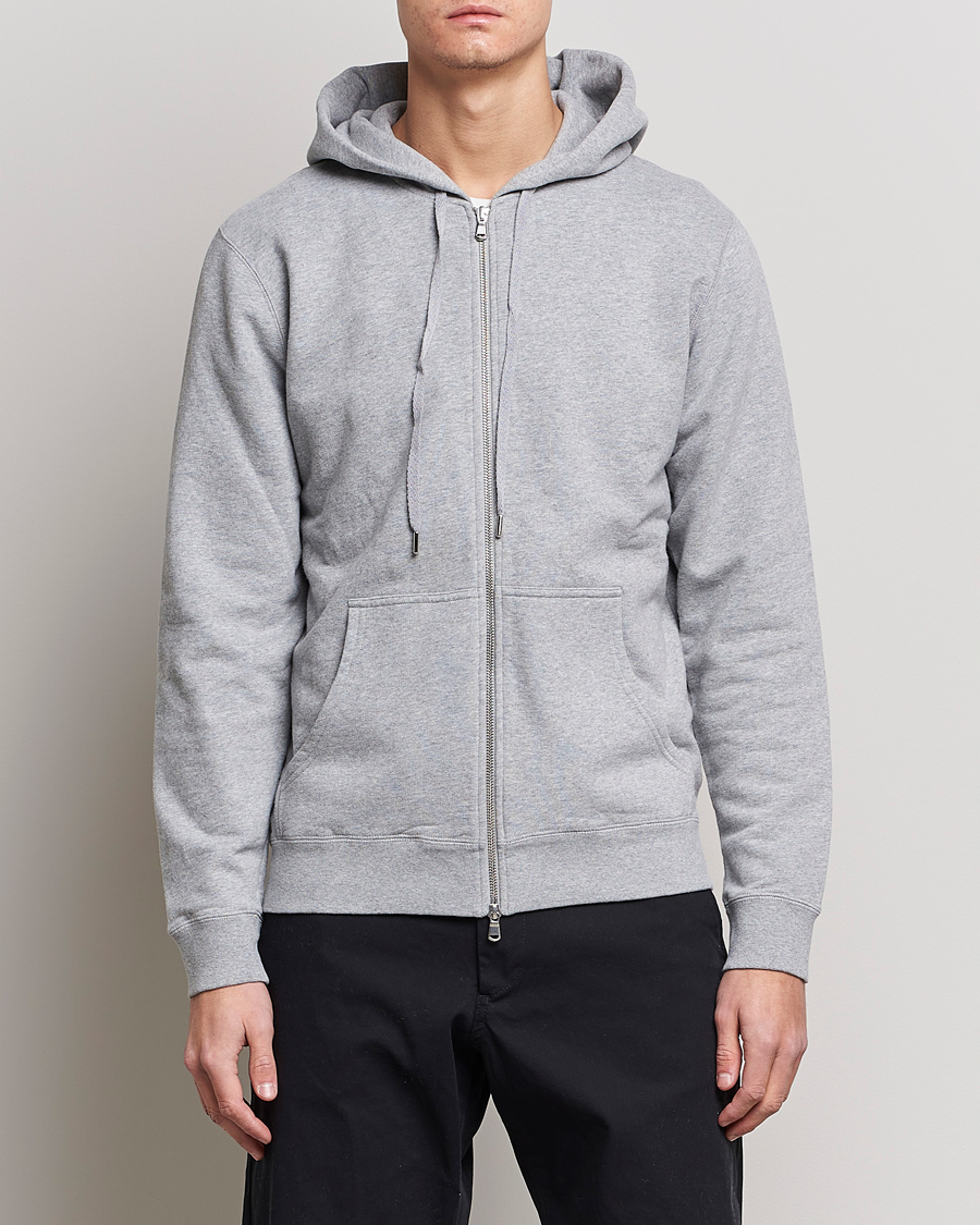 Herren | Loungewear-Abteilung | Sunspel | Loopback Full Zip Hoodie Grey Melange