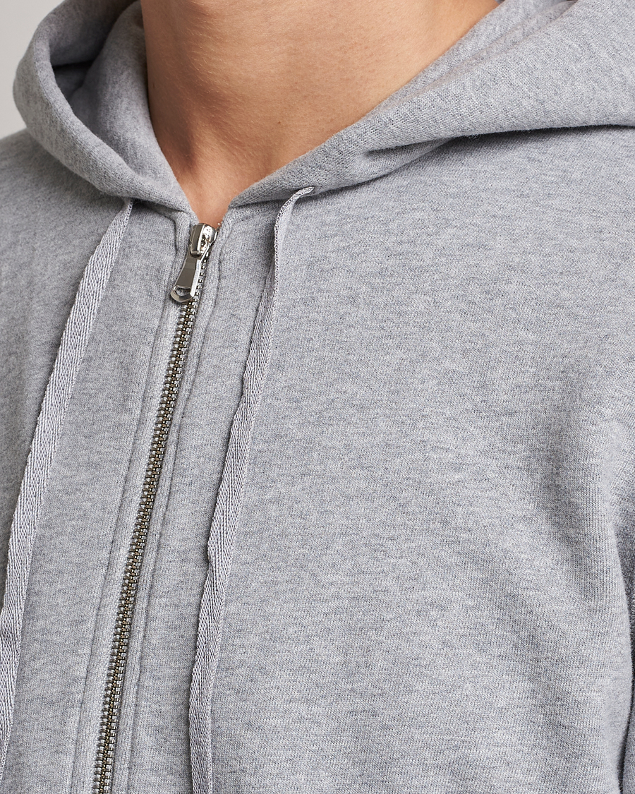 Herren | Pullover | Sunspel | Loopback Full Zip Hoodie Grey Melange