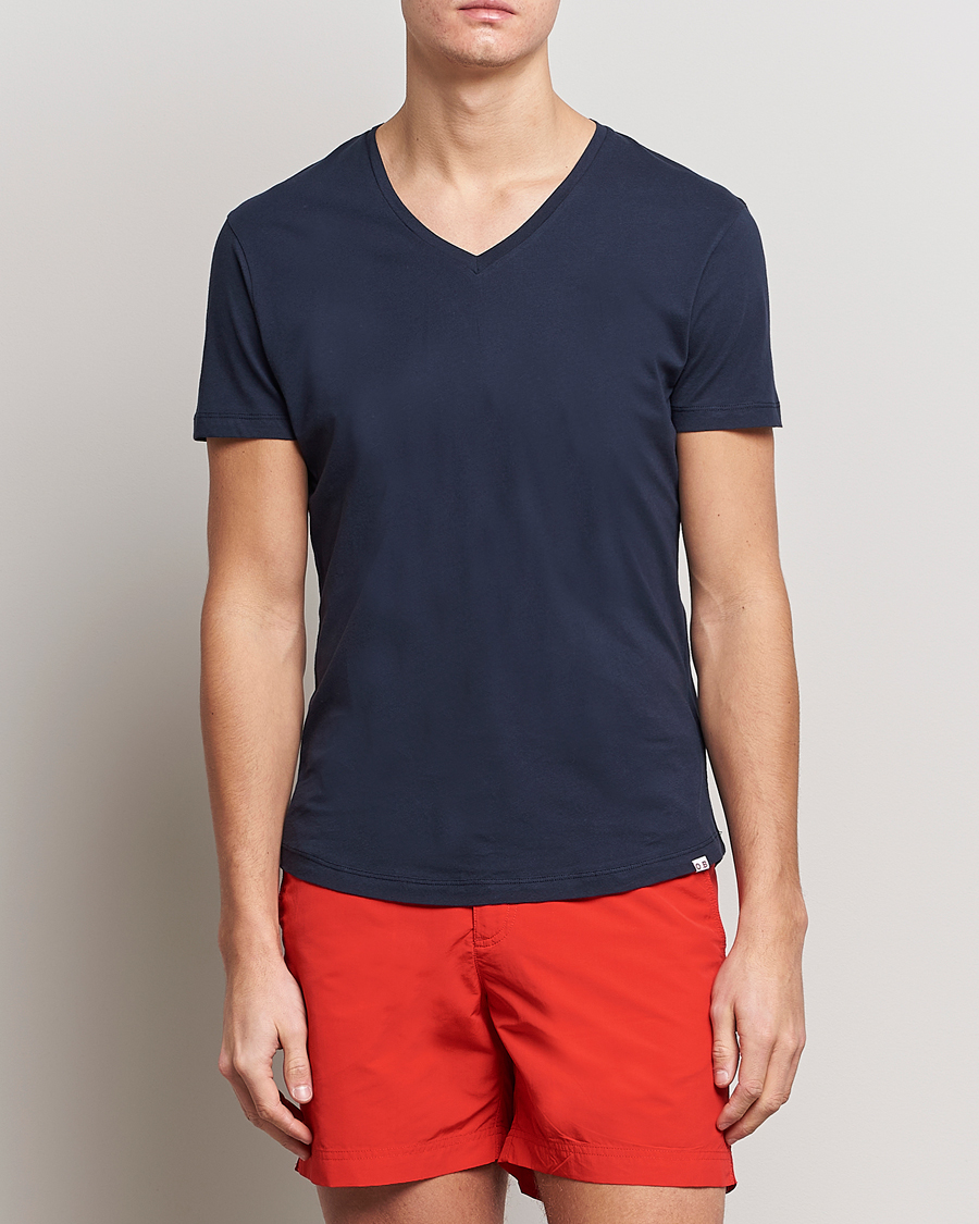 Herren | Best of British | Orlebar Brown | OB V-Neck Tee Navy