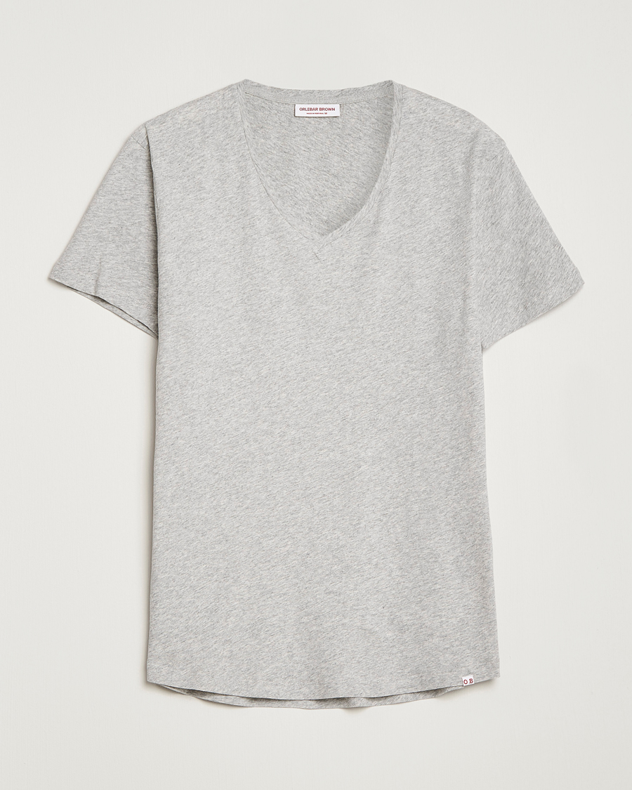 Herren | T-Shirts | Orlebar Brown | OB V-Neck Tee Grey Melange