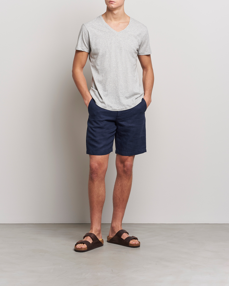 Herren | T-Shirts | Orlebar Brown | OB V-Neck Tee Grey Melange