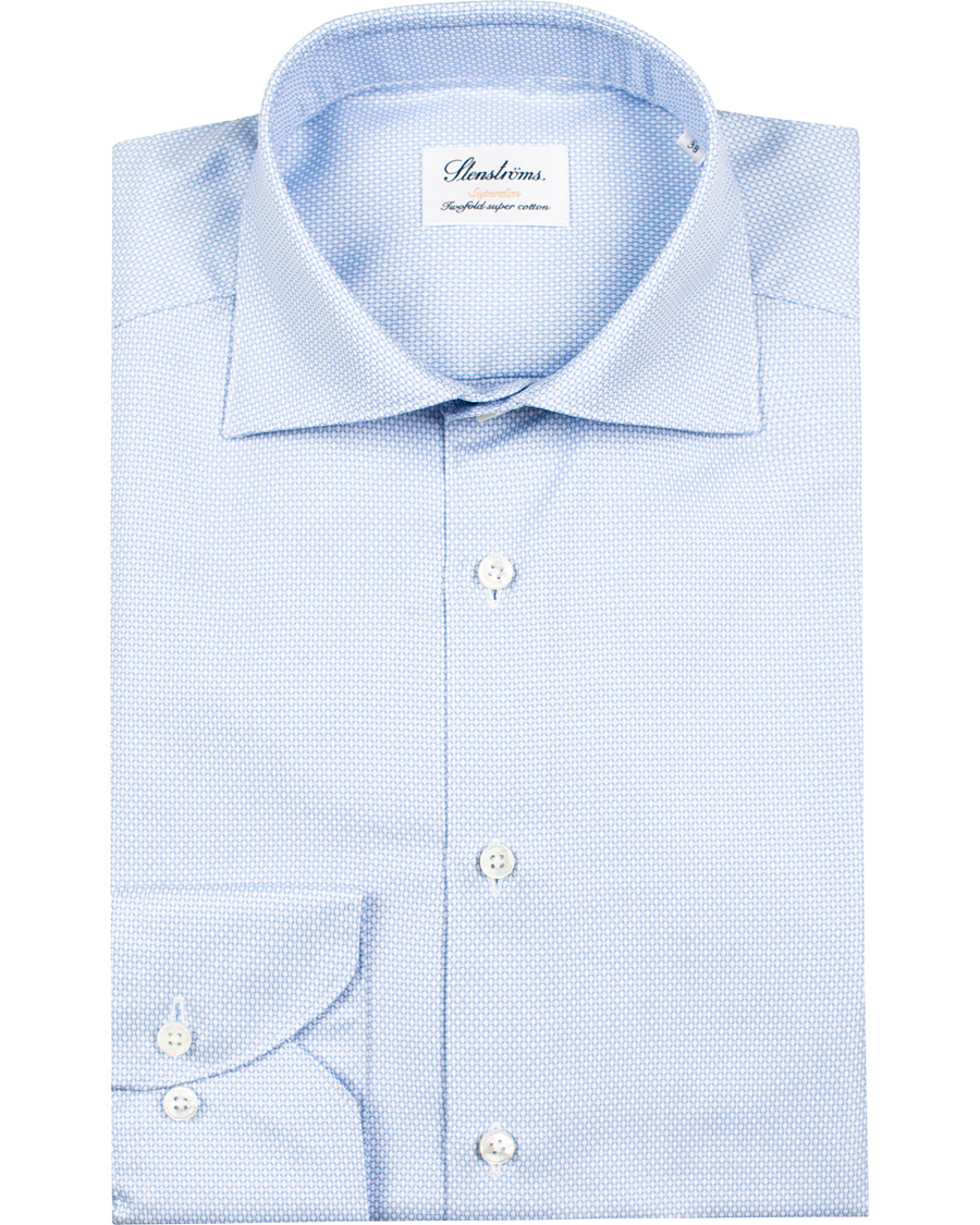 Herren | Hemden | Stenströms | Superslim Structured Shirt Blue/White