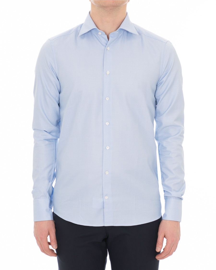 Herren | Hemden | Stenströms | Superslim Structured Shirt Blue/White