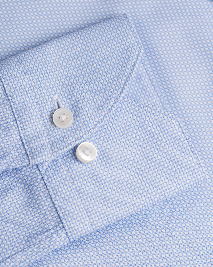 Herren | Hemden | Stenströms | Superslim Structured Shirt Blue/White